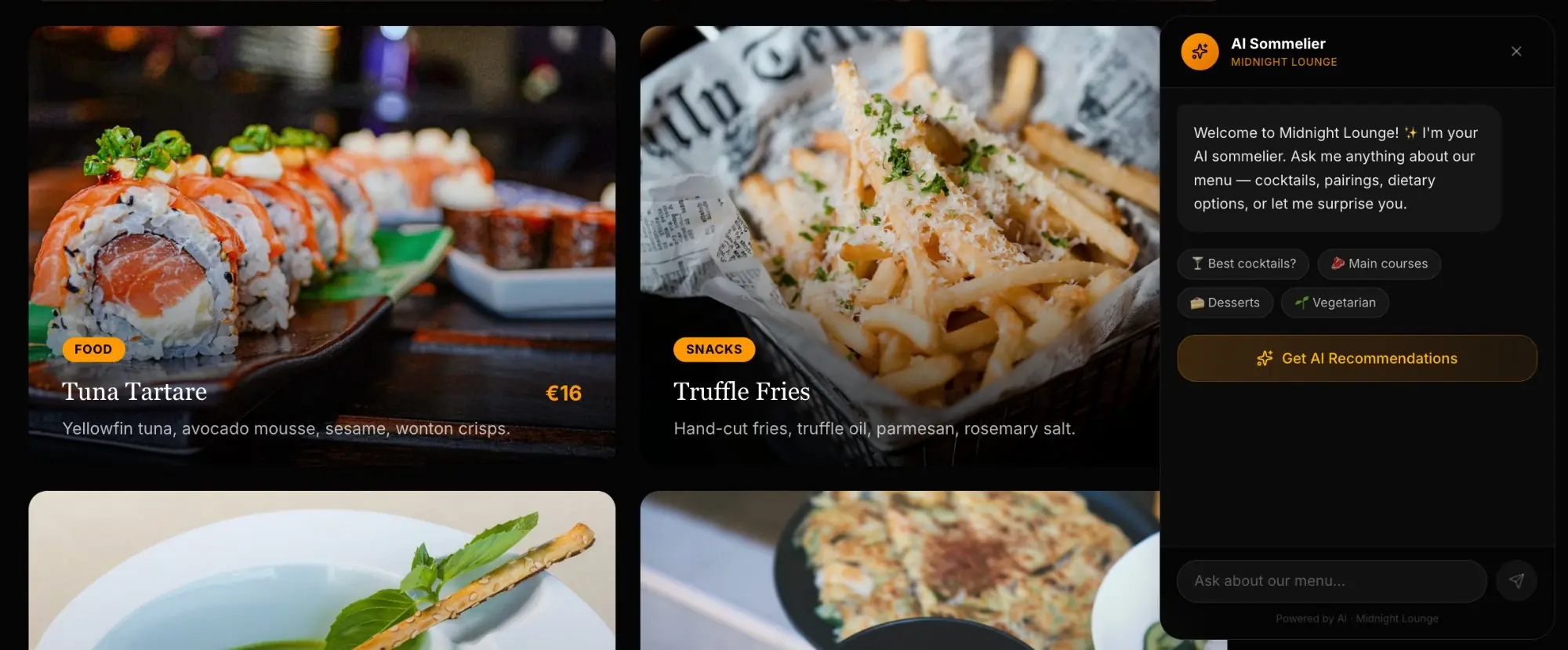 AI Assistant Digital Menu