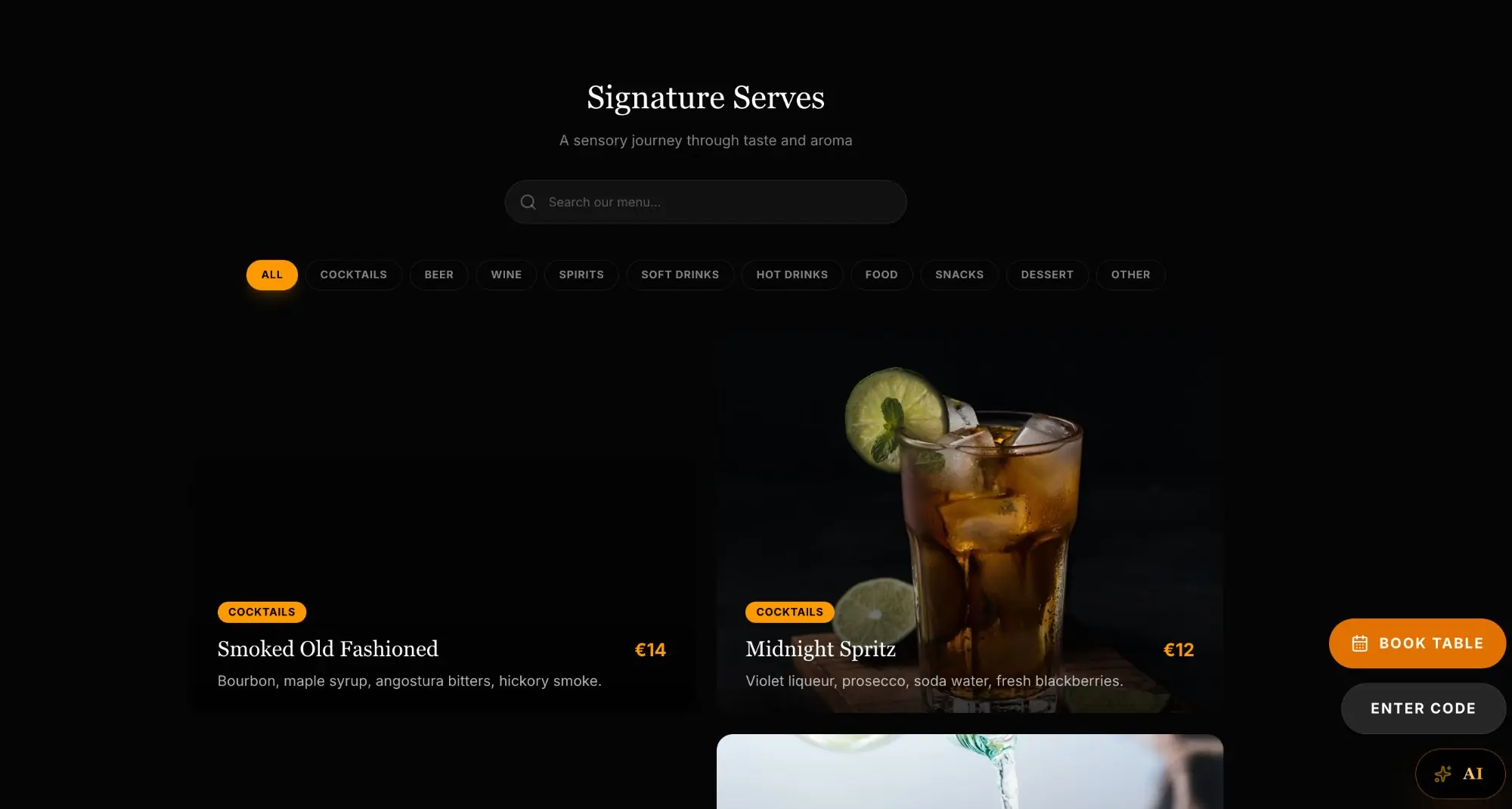 Digital Menu